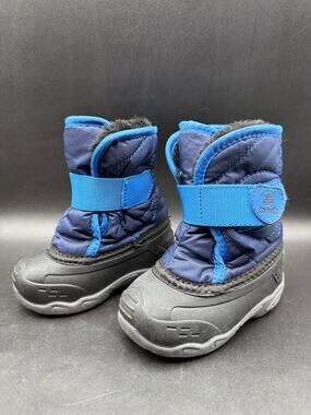 Kamik Snowbug 5 Toddler Snow Boots Size 6 Blue Black Insulated Winter Shoes